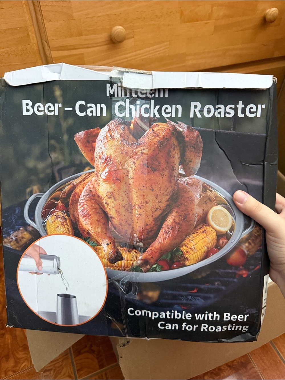 Beer-Can Chicken Roaster - Black